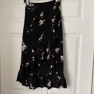 Floral hi-low skirt